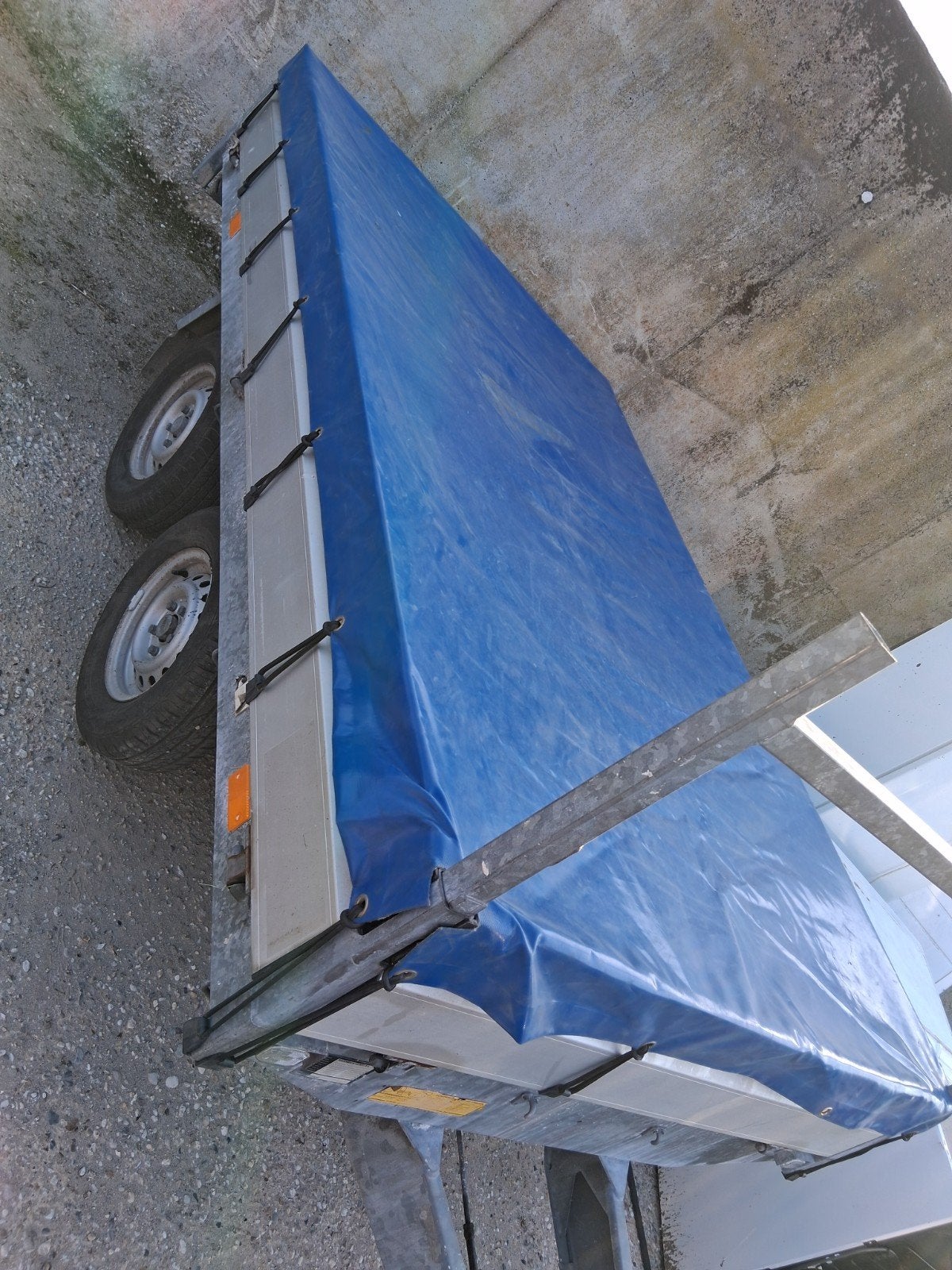 Hapert aanhangwagen - Dubbelasser- plateau wagen 280Lx160Bcm, Ophalen, Gebruikt