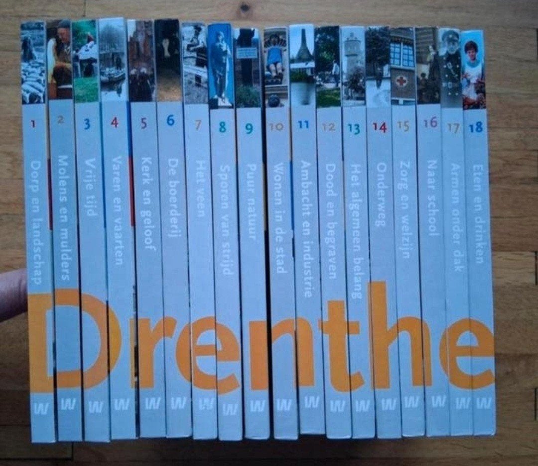 18 delen
Drenthe toen en nu
Complete serie
Geschiedenis foto, Boeken, Ophalen of Verzenden, Zo goed als nieuw