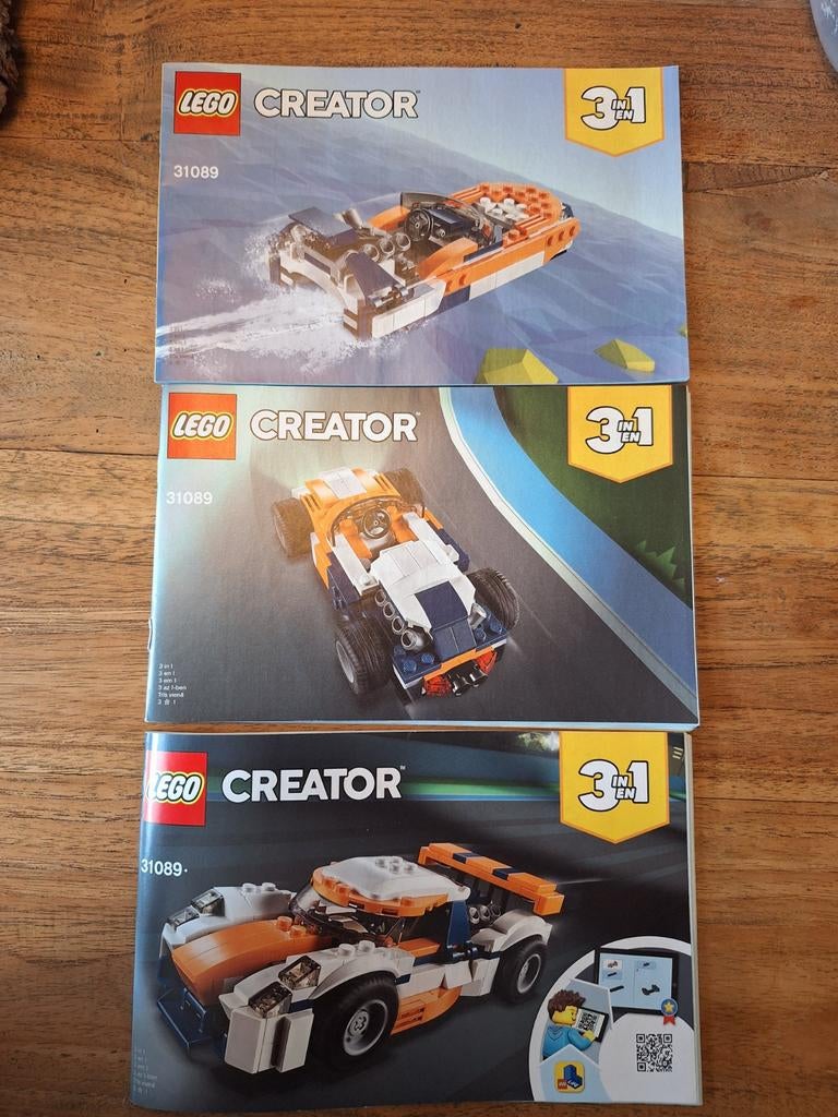 Lego Creator 31089 Oranje Raceauto 3-in-1 Zo goed als nieuw, Lego, Compleet, Ophalen of Verzenden, Zo goed als nieuw