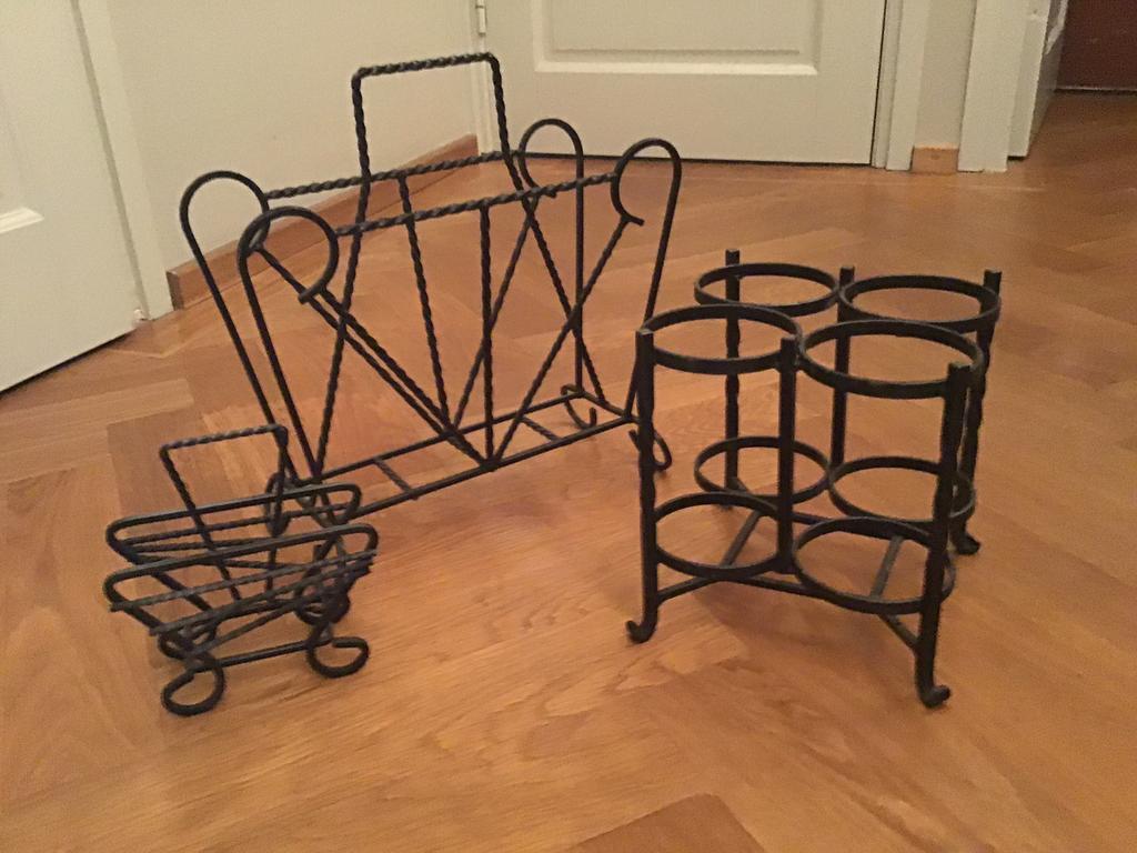 VINTAGE SMEEDIJZER “FLESSENRAH-LECTUURBAK ENZ, Huis en Inrichting, Woonaccessoires | Krantenbakken en Lectuurbakken, Ophalen of Verzenden