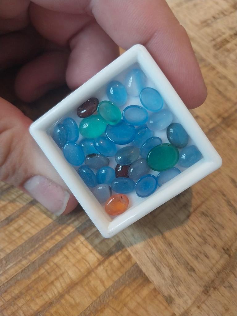 Mix lot gekleurde agaat cabochons, Ophalen of Verzenden, Zo goed als nieuw