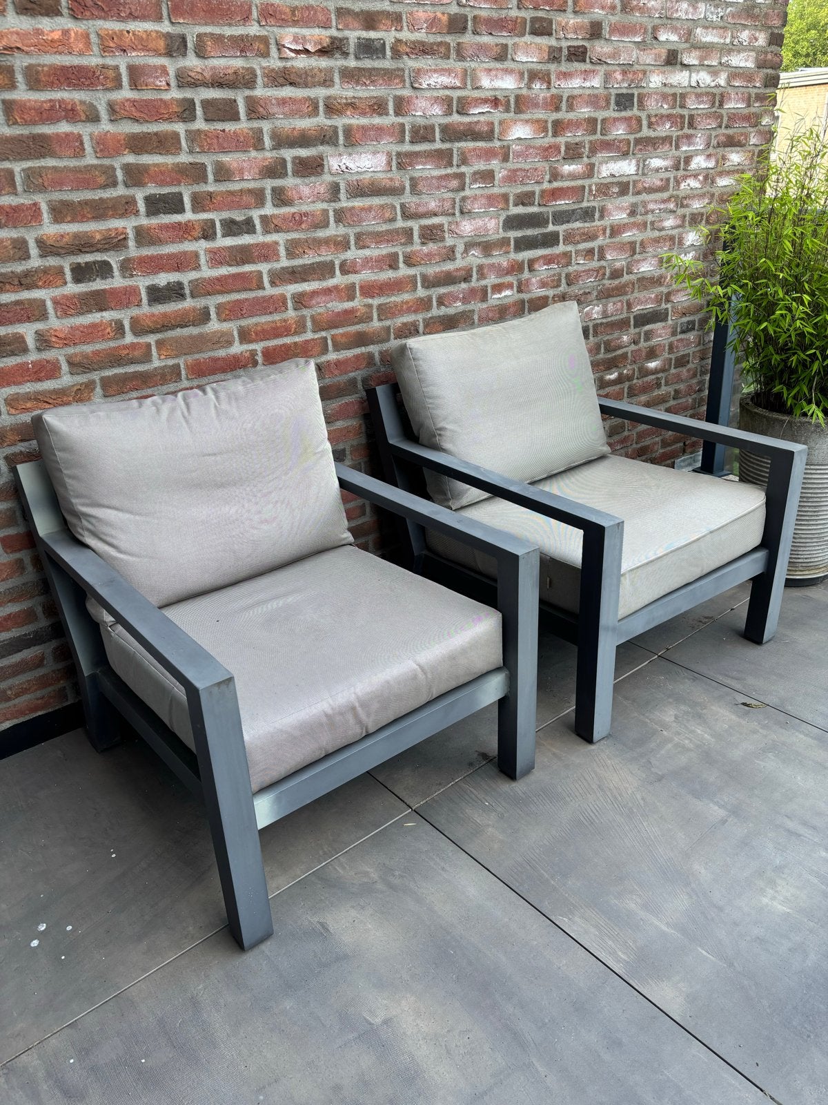 Set van 2 Life loungesets met kussens, Tuin en Terras, Ophalen, Gebruikt, Metaal