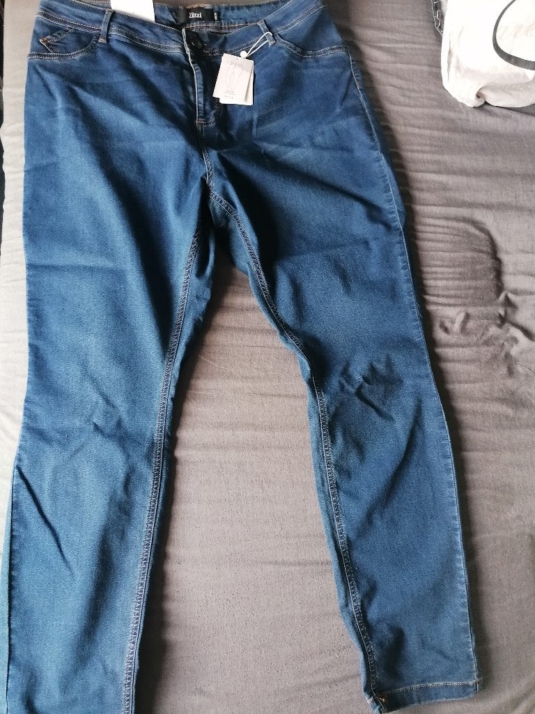 Nieuwe Zizzi Nille Jeans - Maat 50 L82, Zizzi, Blauw, Overige jeansmaten, Nieuw