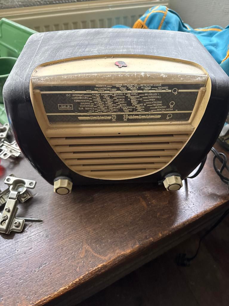 Vintage Philips Buizenradio Type L2620U/01 - Jaren '50, Ophalen of Verzenden, Niet werkend, Radio