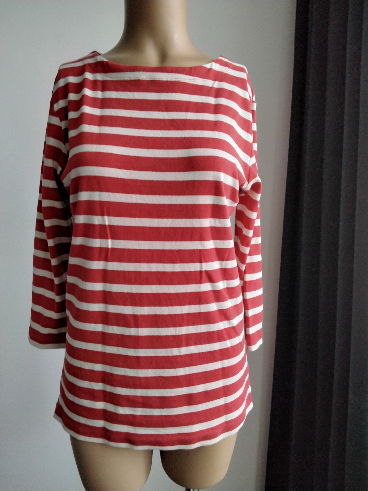 Hema gestreept shirt lange mouw rood wit maat M, Maat 38/40 (M), Ophalen of Verzenden, Korte mouw, Gedragen