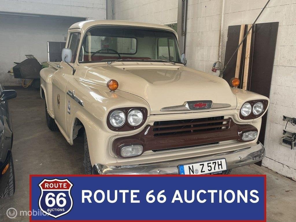 Chevrolet Apache 3100 | 1958 | Route 66 Auctions, Overige carrosserieën, Chevrolet, Zwart, Bedrijf