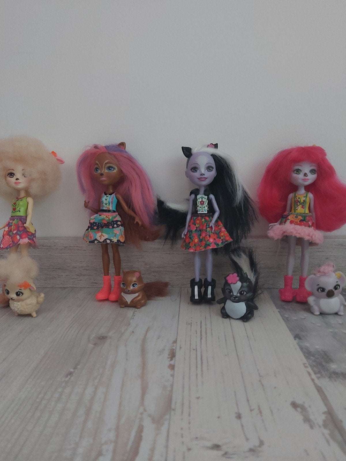 enchantimals 4 stuks: schaap, eekhoorn, stinkdier en koala, Ophalen, Gebruikt, Overige typen