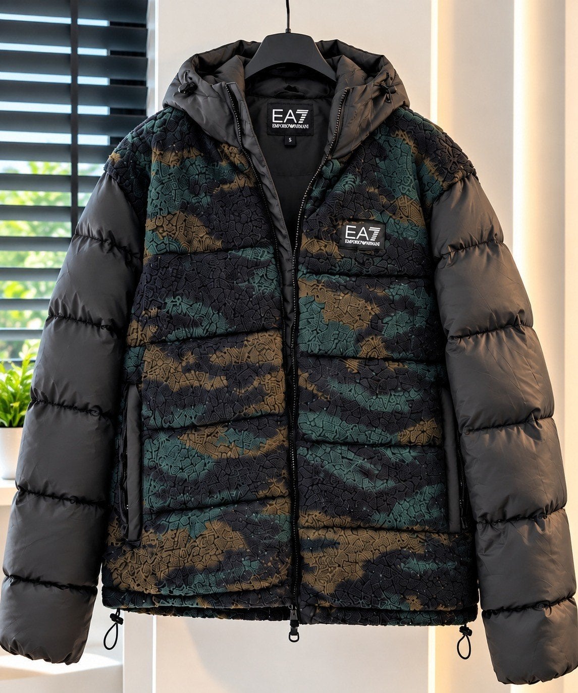 EA7 Emporio Armani winterjas met camouflageprint, Kleding | Heren, Ophalen of Verzenden