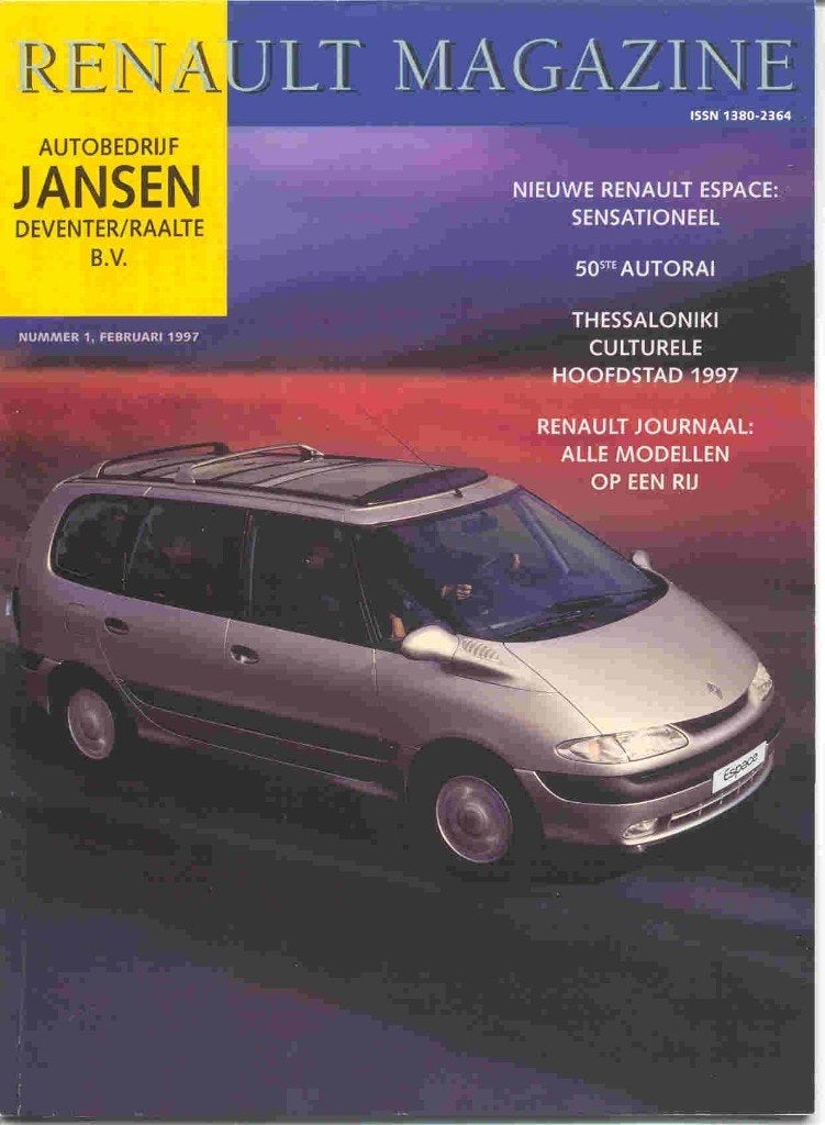 Renault Magazine (febr. 1997) Espace, AutoRAI, alle modellen, Ophalen of Verzenden, Nieuw, Renault