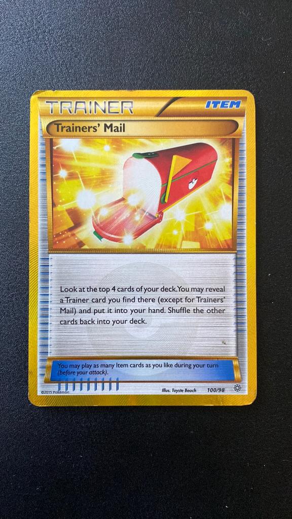Pokemon trainers mail 100/98 secret gold trainer item, Ophalen of Verzenden, Gebruikt, Losse kaart