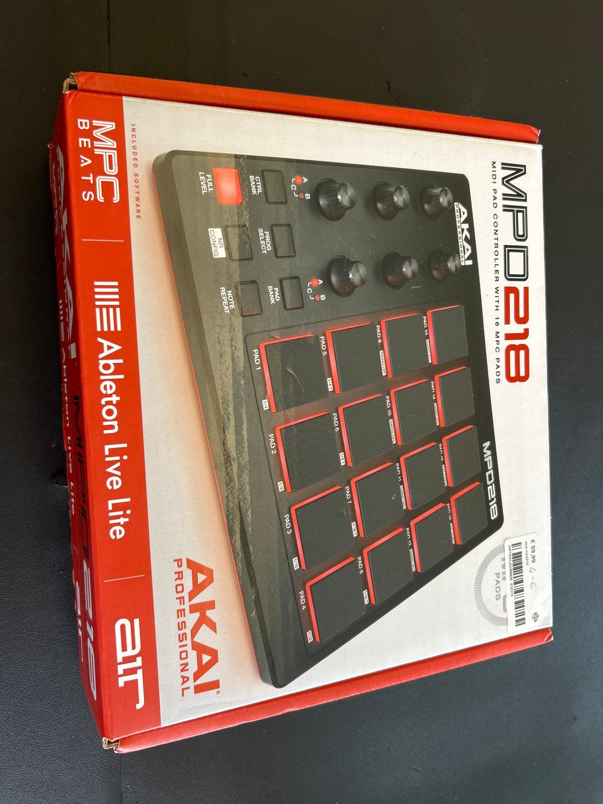 AKAI MPD218 MIDI Pad Controller, Overige merken, Zo goed als nieuw, Nvt, Nvt