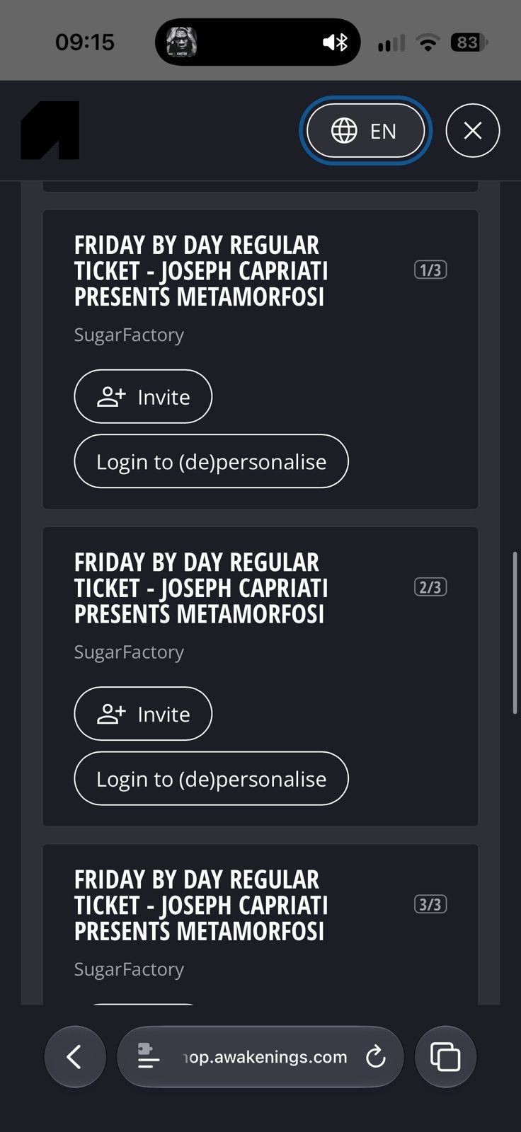 1x Ticket Friday by Day Awakenings ADE Metamorfosi, Tickets en Kaartjes, Eén persoon