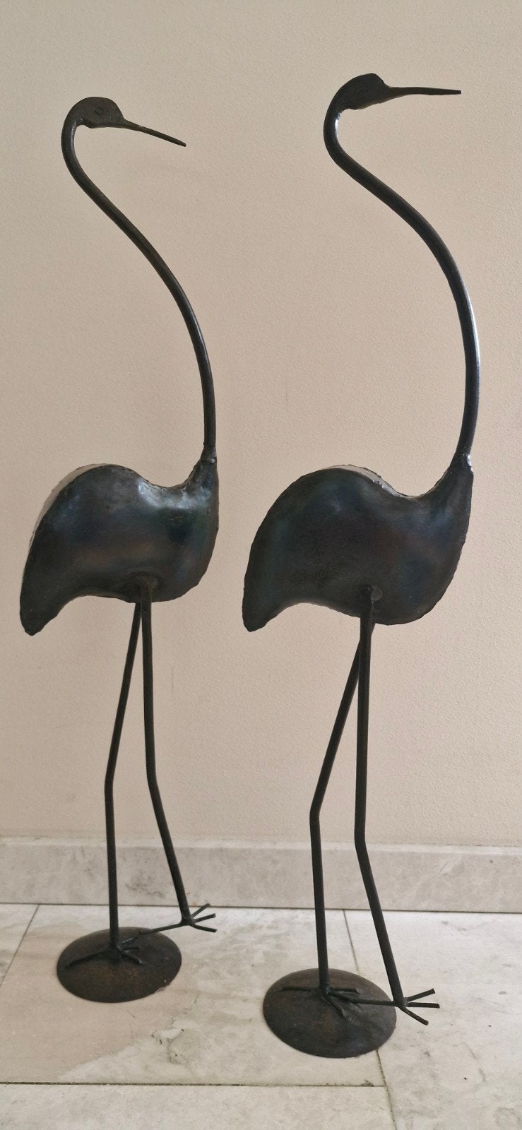 2 decoratieve vogels, Antiek en Kunst, Kunst | Designobjecten, Ophalen, Meerkleurig, Metaal