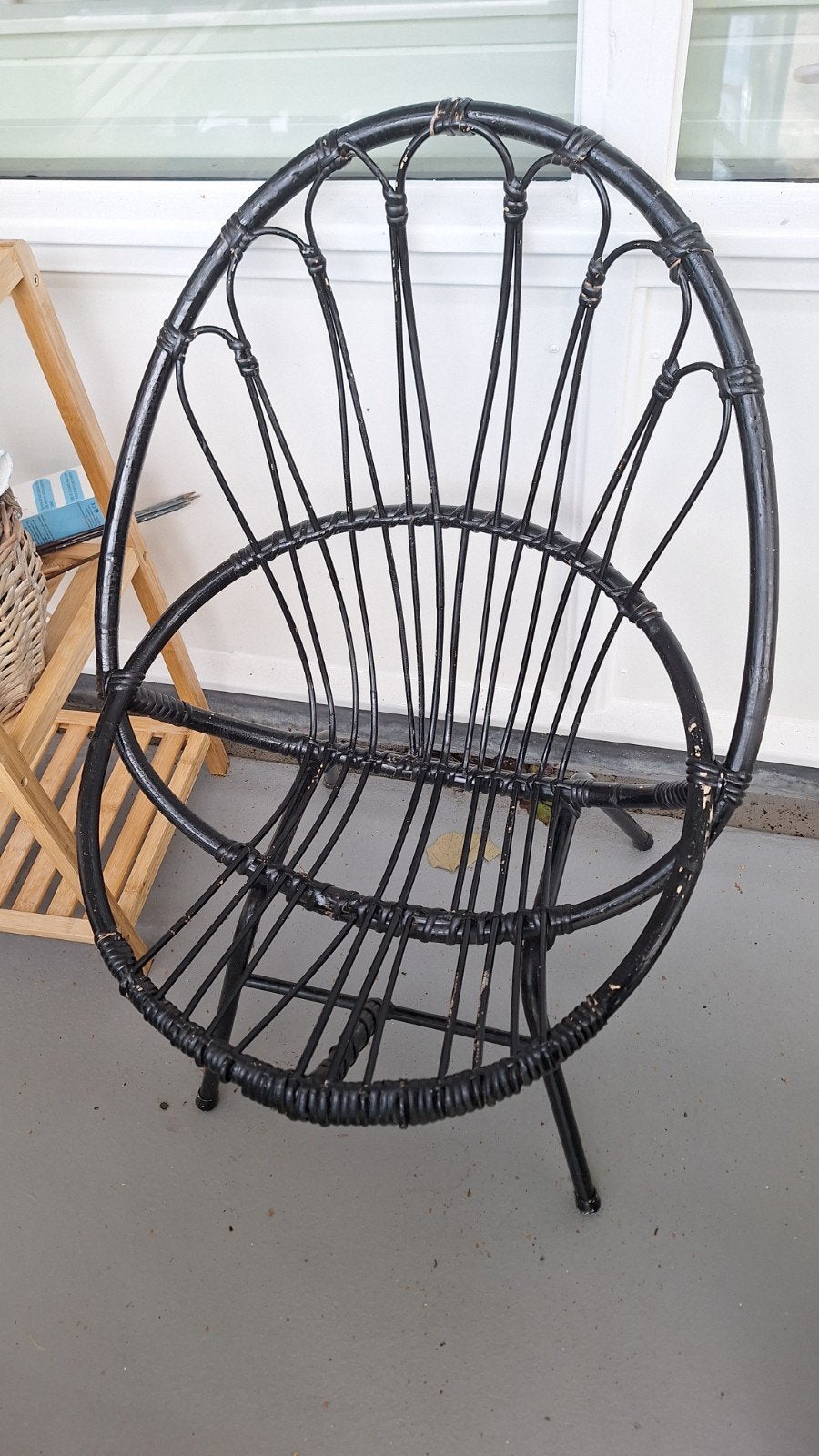 vintage riet / rotan stoel, Ophalen, Gebruikt, Rotan