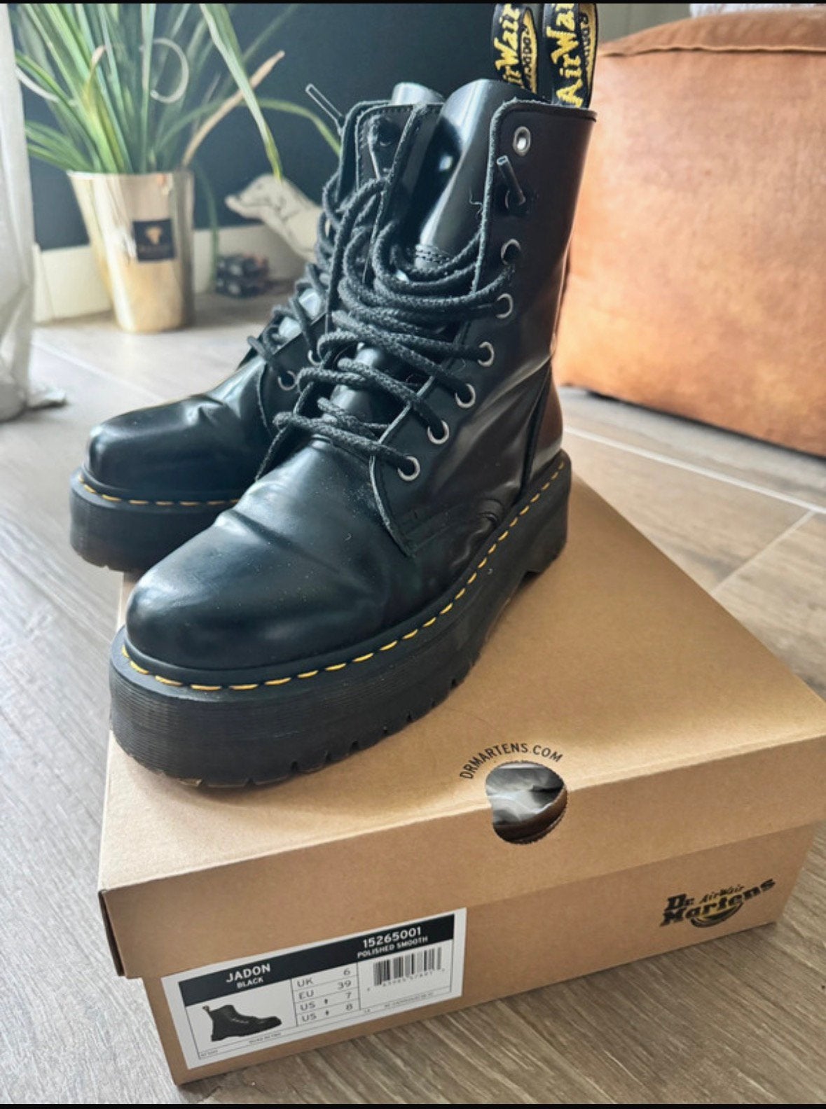 Dr. Martens Jadon Platform Boots – Zwart – Maat 39, Verzenden, Zo goed als nieuw, Zwart