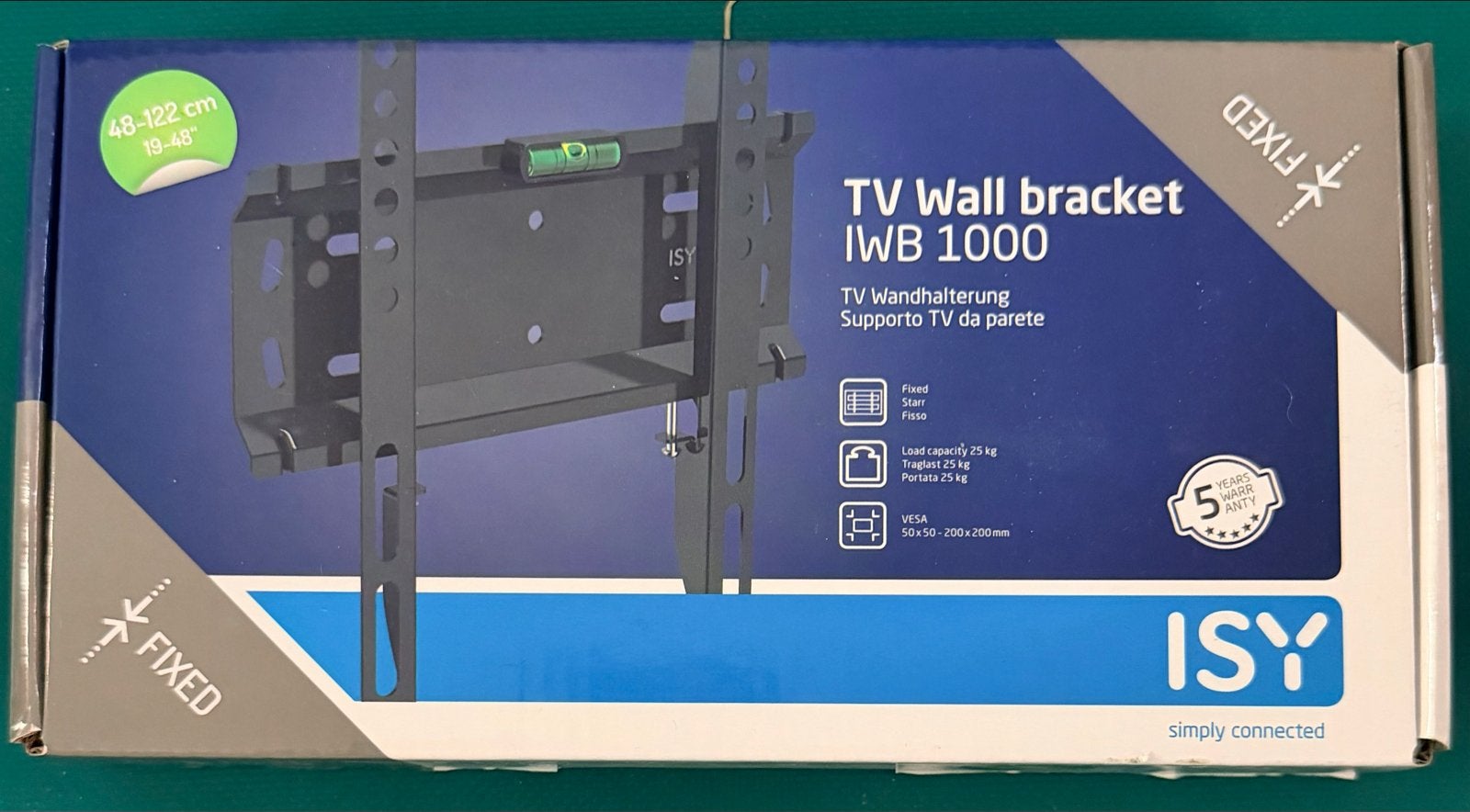 ISY TV Muurbeugel IWB 1000 - Vaste Beugel voor TV, Audio, Tv en Foto, Ophalen of Verzenden, Nieuw