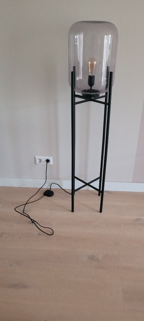 Vloerlamp, Ophalen, E27 (groot), Glas, Zo goed als nieuw