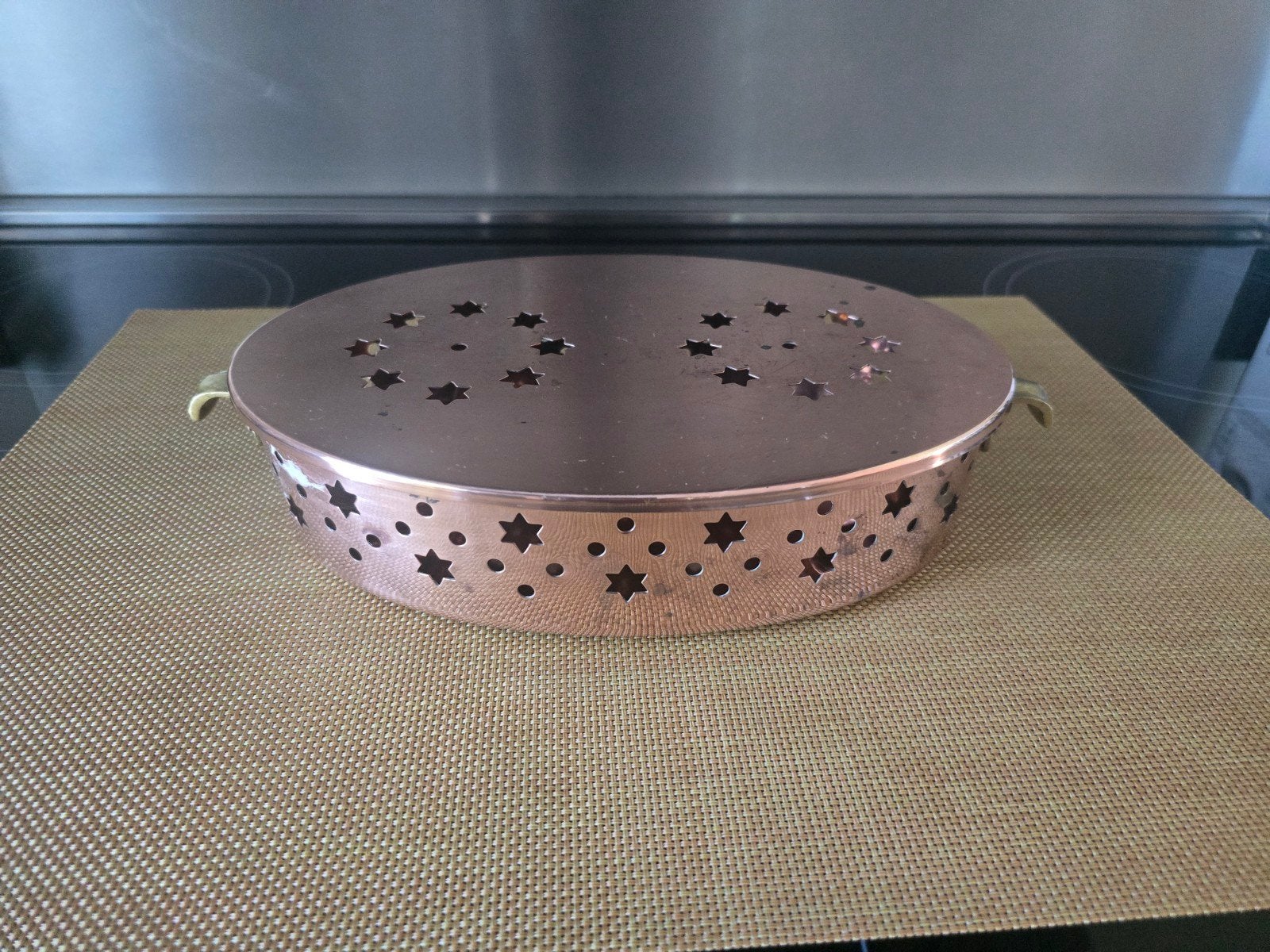 Koperen Rechaud met Sterrenpatroon - Wagner West Germany, Ophalen of Verzenden
