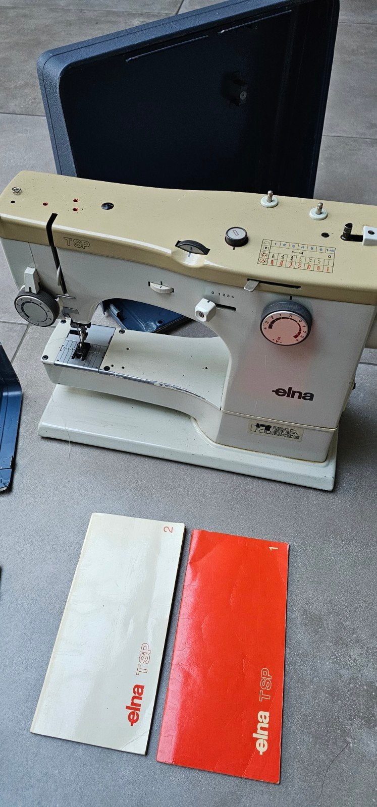 Elna TSP Naaimachine met koffer en handleiding, Ophalen of Verzenden, Gebruikt, Naaimachine, Overige merken