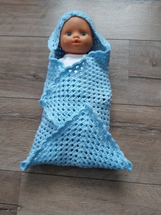 Babypop kleertjes omslagdoek cape lichtblauw, Verzenden, Nieuw, Babypop