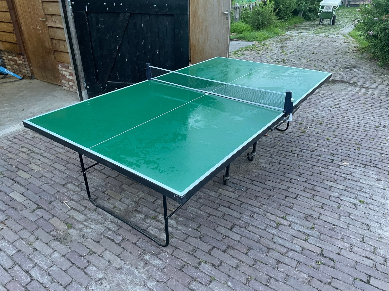 Grote tafeltennis tafel 250x150 cm compleet, Ophalen, Gebruikt