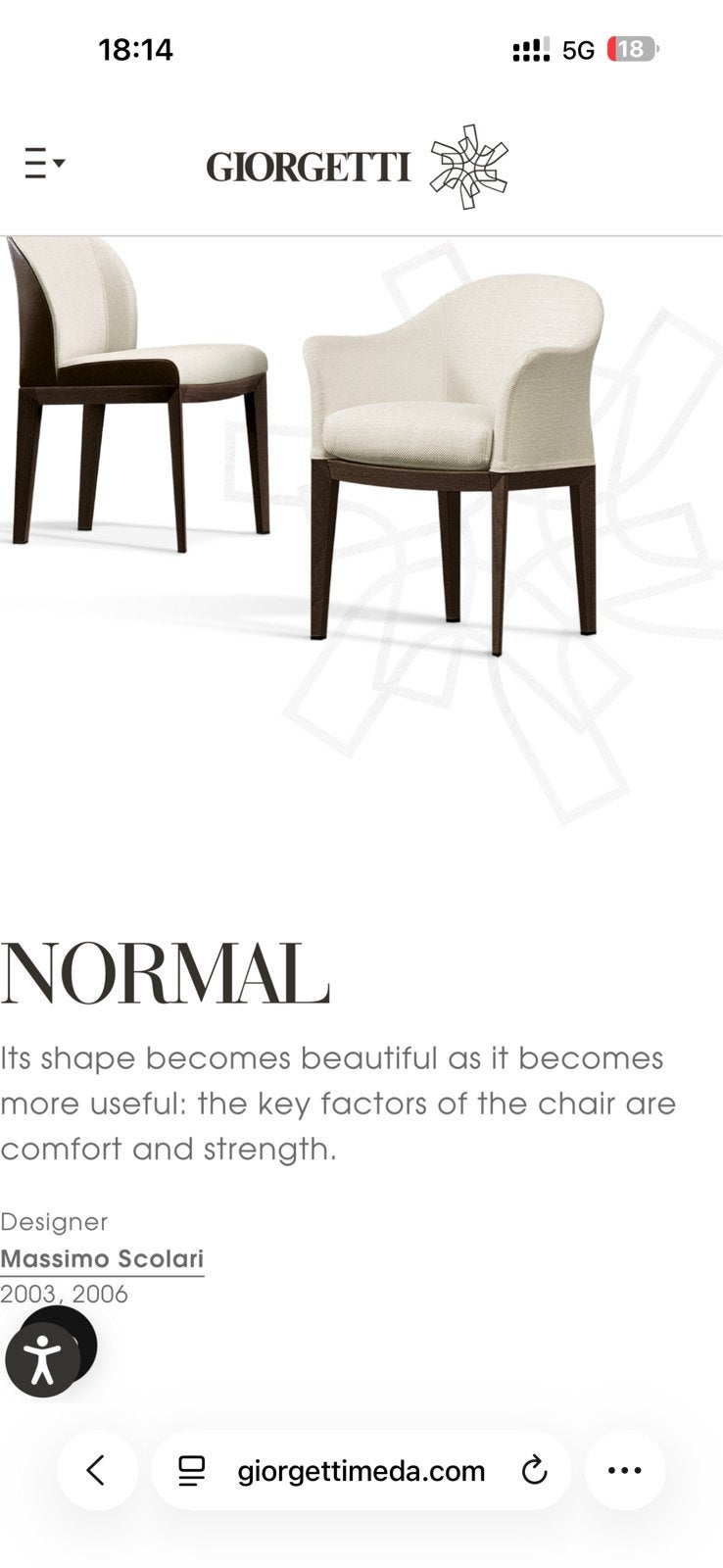 Set of 8 Giorgetti Normal Chairs by Massimo Scolari, Overige kleuren, Modern klassiek, Ophalen of Verzenden, Hout