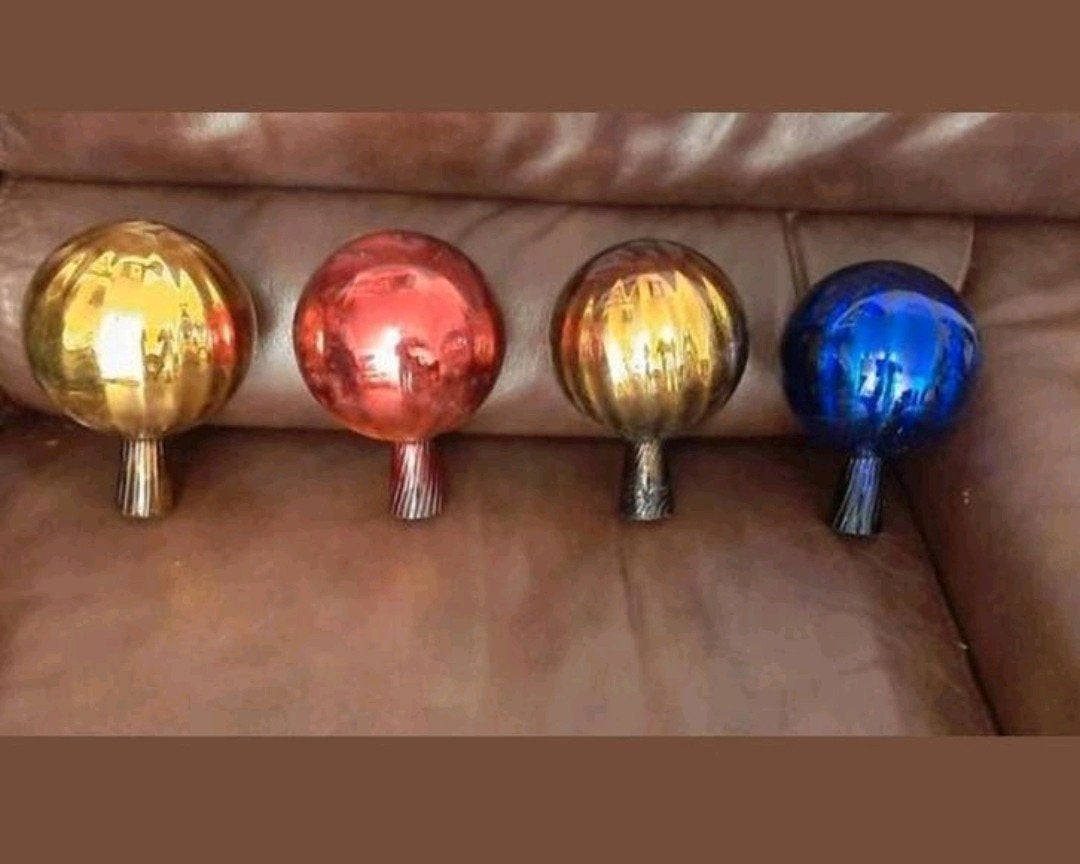 vintage setje 4 glazen heksenbollen, Ophalen of Verzenden
