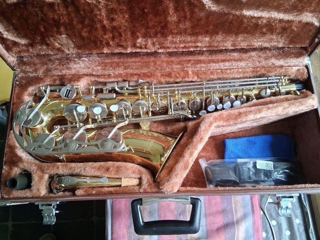 Yamaha YAS-25 altsaxofoons gereviseerd., Muziek en Instrumenten, Ophalen of Verzenden, Gebruikt, Alt, Met koffer