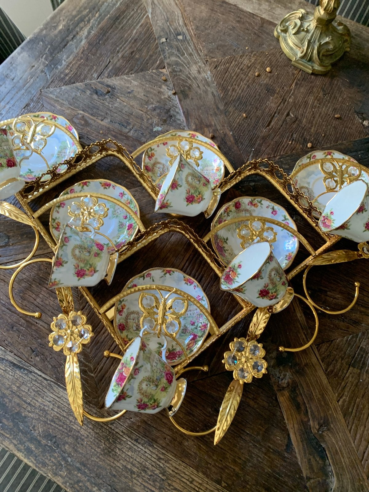 Royal Albert Old Country Roses theekopjes m verguld wandrek, Ophalen of Verzenden