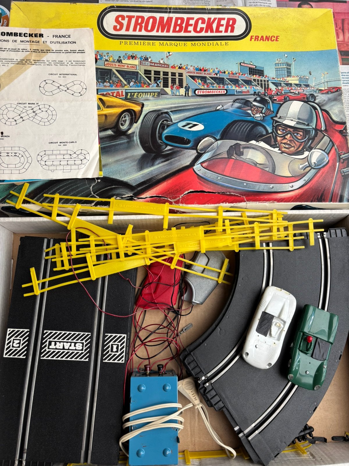 Strombecker racebaan met 2 autos, Overige merken, Ophalen of Verzenden, Elektrisch, Racebaan