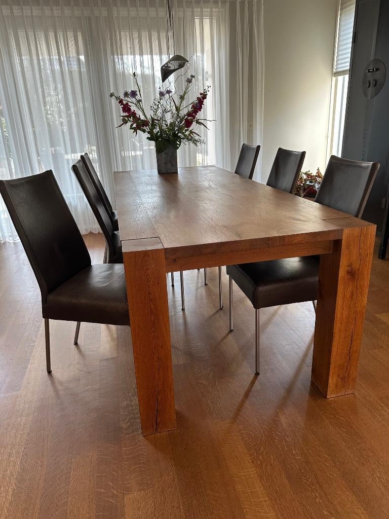 Eetkamerstoelen Bert Plantagie (6 stuks), Huis en Inrichting, Stoelen, Ophalen, Bruin, Zo goed als nieuw, Tijdloos