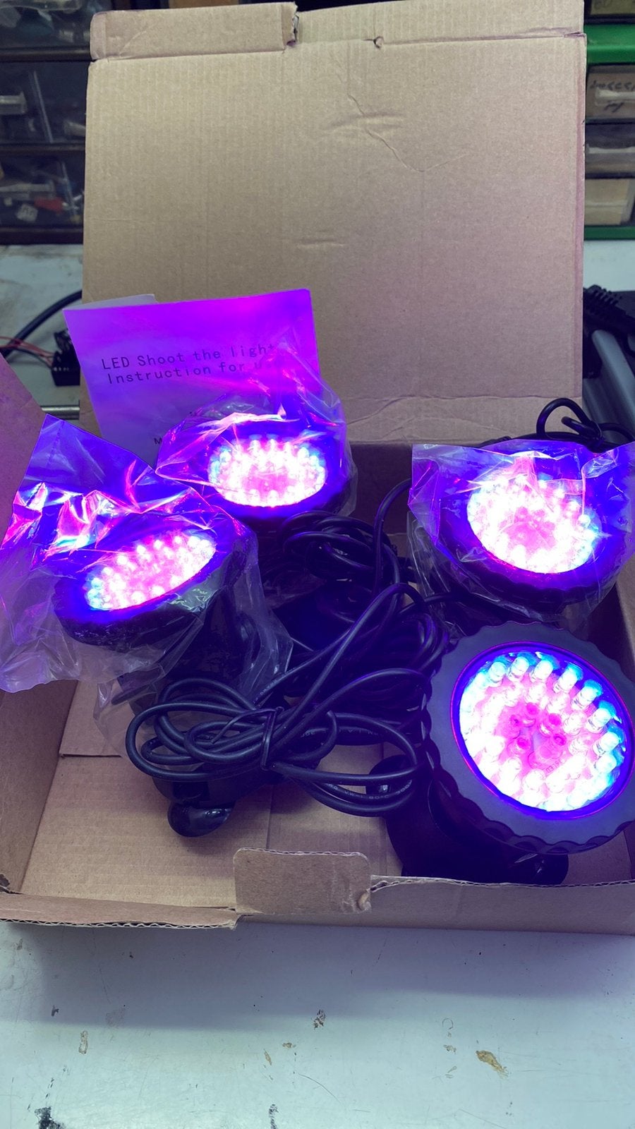 Gekleurde party lights met adapter, Muziek en Instrumenten, Licht en Laser, Ophalen of Verzenden, Zo goed als nieuw, Licht