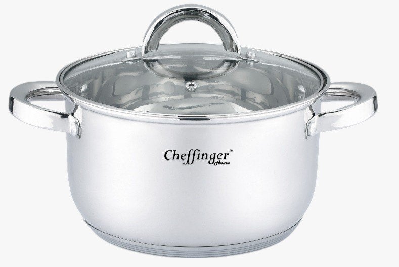 Cheffinger Kookpan met Deksel - 24cm | Vaste prijs, Geschikt voor inductie, Nieuw, Ophalen of Verzenden, Rvs