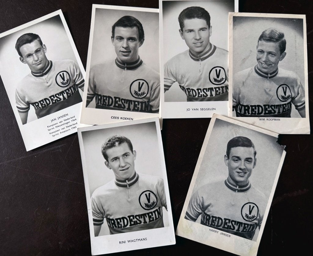 Wielrennen 6 fotokaarten VREDESTEIN – Jan Janssen e.a., Ophalen of Verzenden, Overige typen