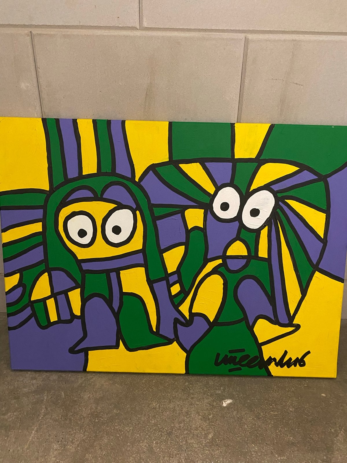 Origineel Abstract Schilderij van Vincent Vinkestijn, Antiek en Kunst, Kunst | Schilderijen | Abstract, Ophalen of Verzenden