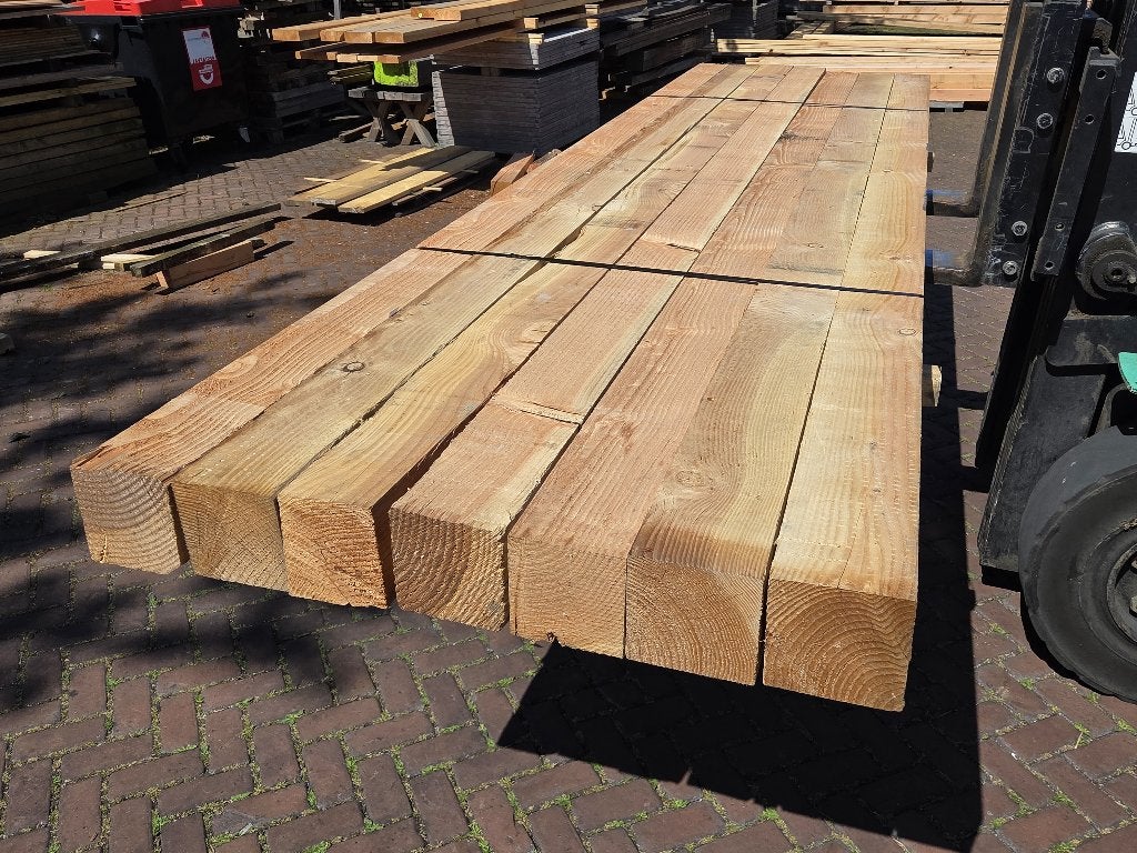 7 Douglas palen 15x15 cm fijnbezaagd / 4.00 m lang nr: TB22, Ophalen, Nieuw, 250 cm of meer, Palen