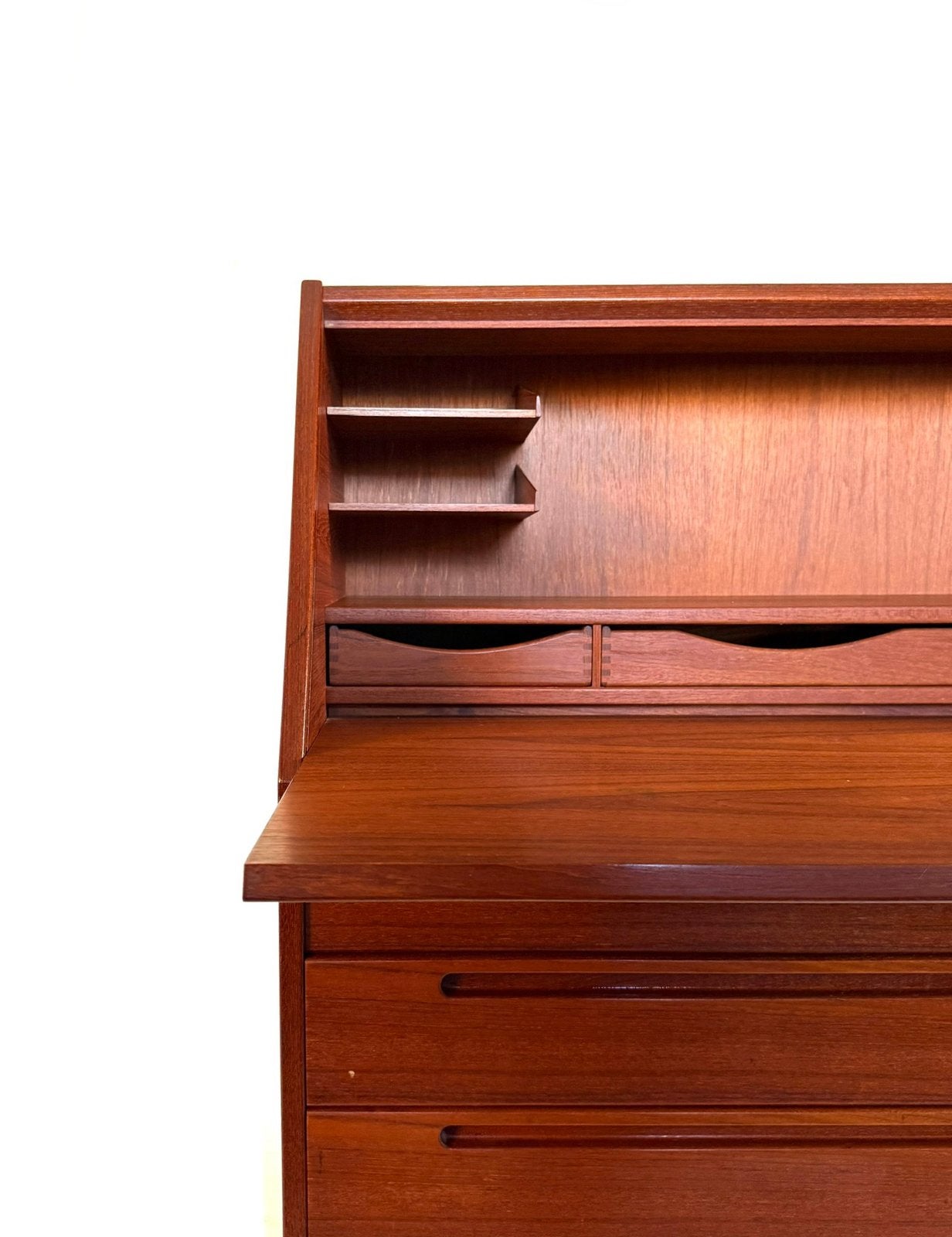 Vintage secretaire No. 63, Kai Kristiansen ‘60, Vintage retro buisframe design rotan webbing papercord deens, Kai Kristiansen