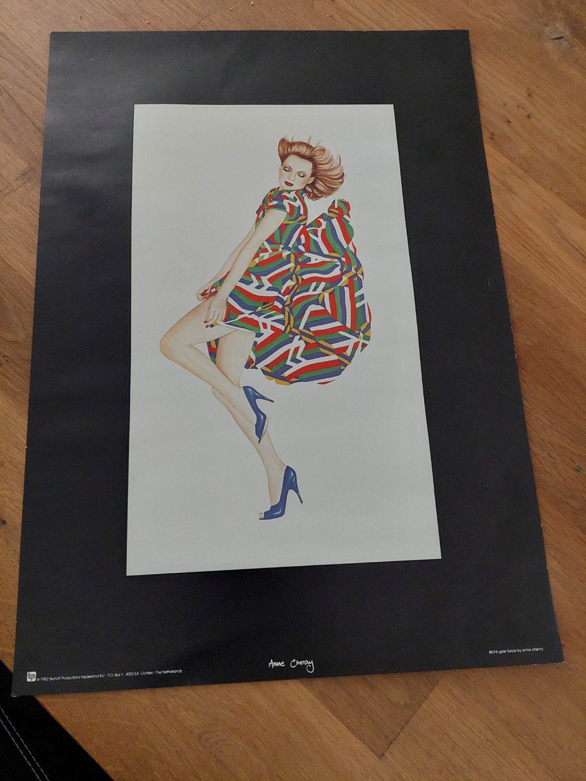 Vintage Anne Cherry Mode Illustratie Poster, Ophalen of Verzenden, A1 t/m A3, Overige onderwerpen, Rechthoekig Staand
