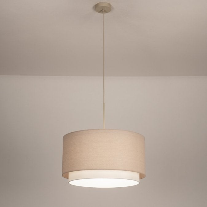 2x Lumidora ceiling lamp, beige/white, Japandi style, Ophalen, Japandi, Textiel, Nieuw