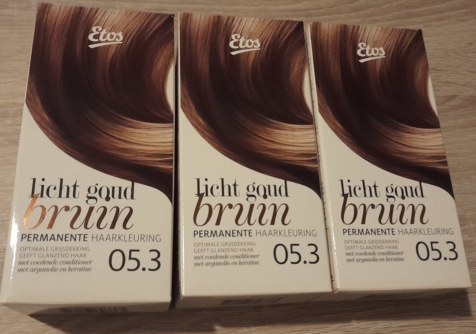 Etos Permanente Haarkleuring Licht Goud Bruin 05.3 (3 stuks), Ophalen, Nieuw, Overige typen