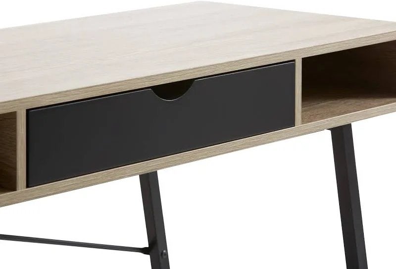 JYSK Bureau ABBETVED 48x120 licht eiken kleur/zwart, Ophalen, Zwart, Gebruikt, Scandinavisch