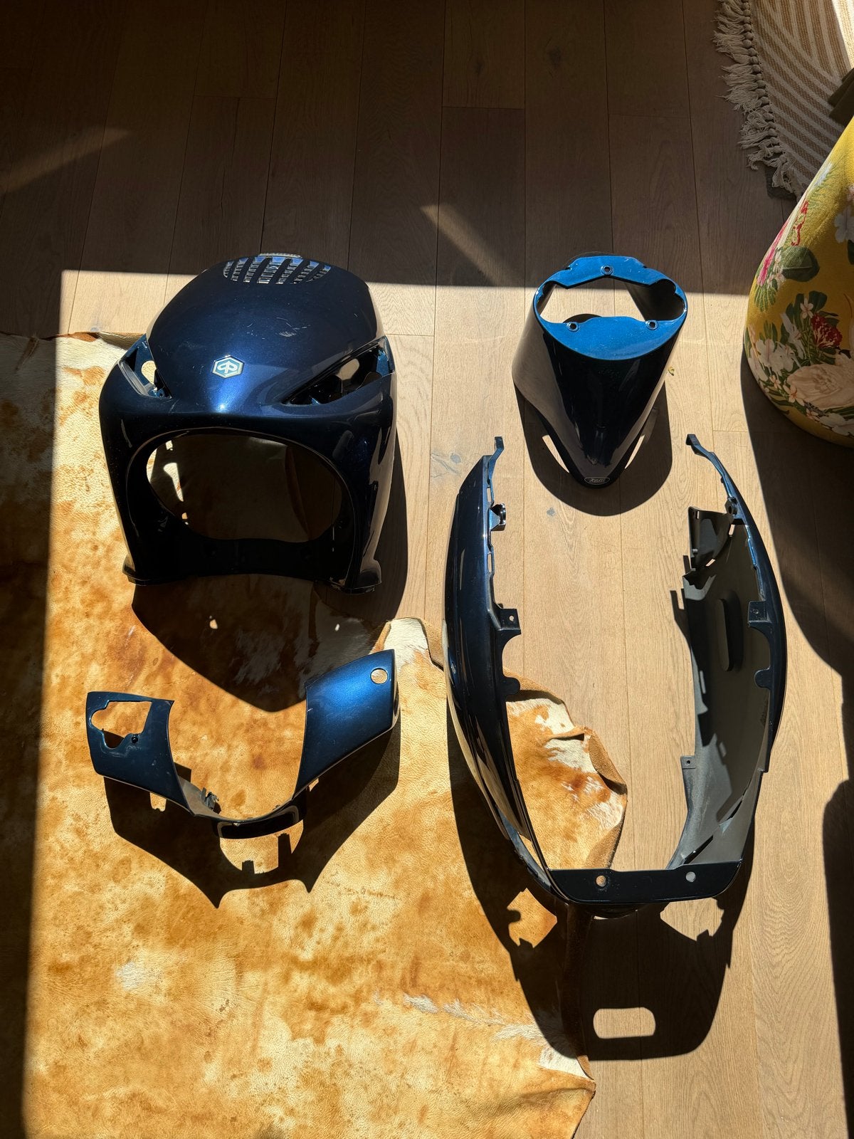 Originele Piaggio ZIP kappenset - Blauw metallic, Ophalen of Verzenden, Gebruikt, Kap, Piaggio