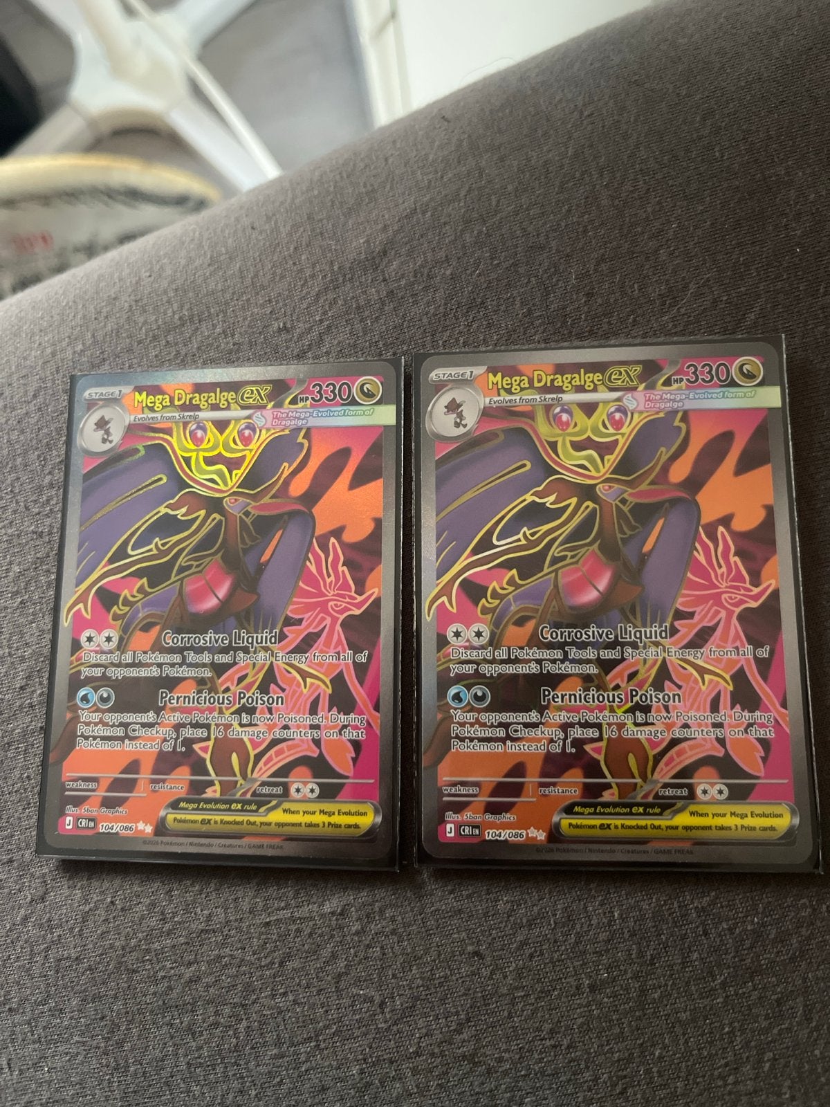 Mega Dragalge EX Pokémon Kaarten (2 stuks), Ophalen of Verzenden, Zo goed als nieuw, Meerdere kaarten