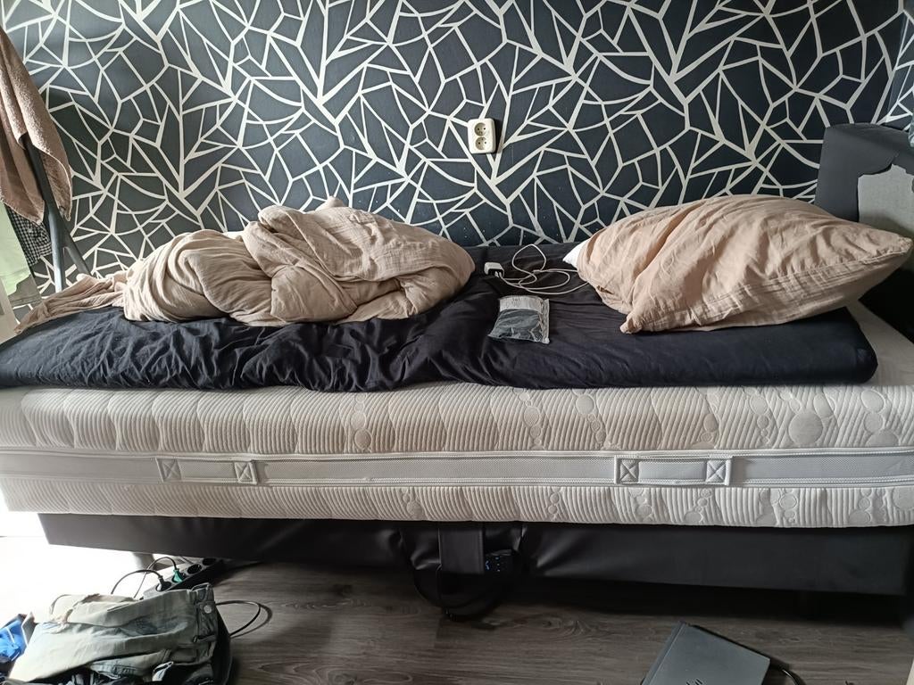 Alleen 25 cm matras en topper 90x 200 cm, Gebruikt, Tweepersoons, 200 cm, 140 cm