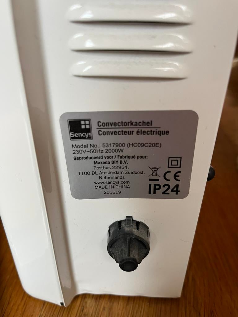 Sencys convertorkachel 2000W, Witgoed en Apparatuur, Airco's, Ophalen, Verwarmen, Minder dan 60 m³, 3 snelheden of meer