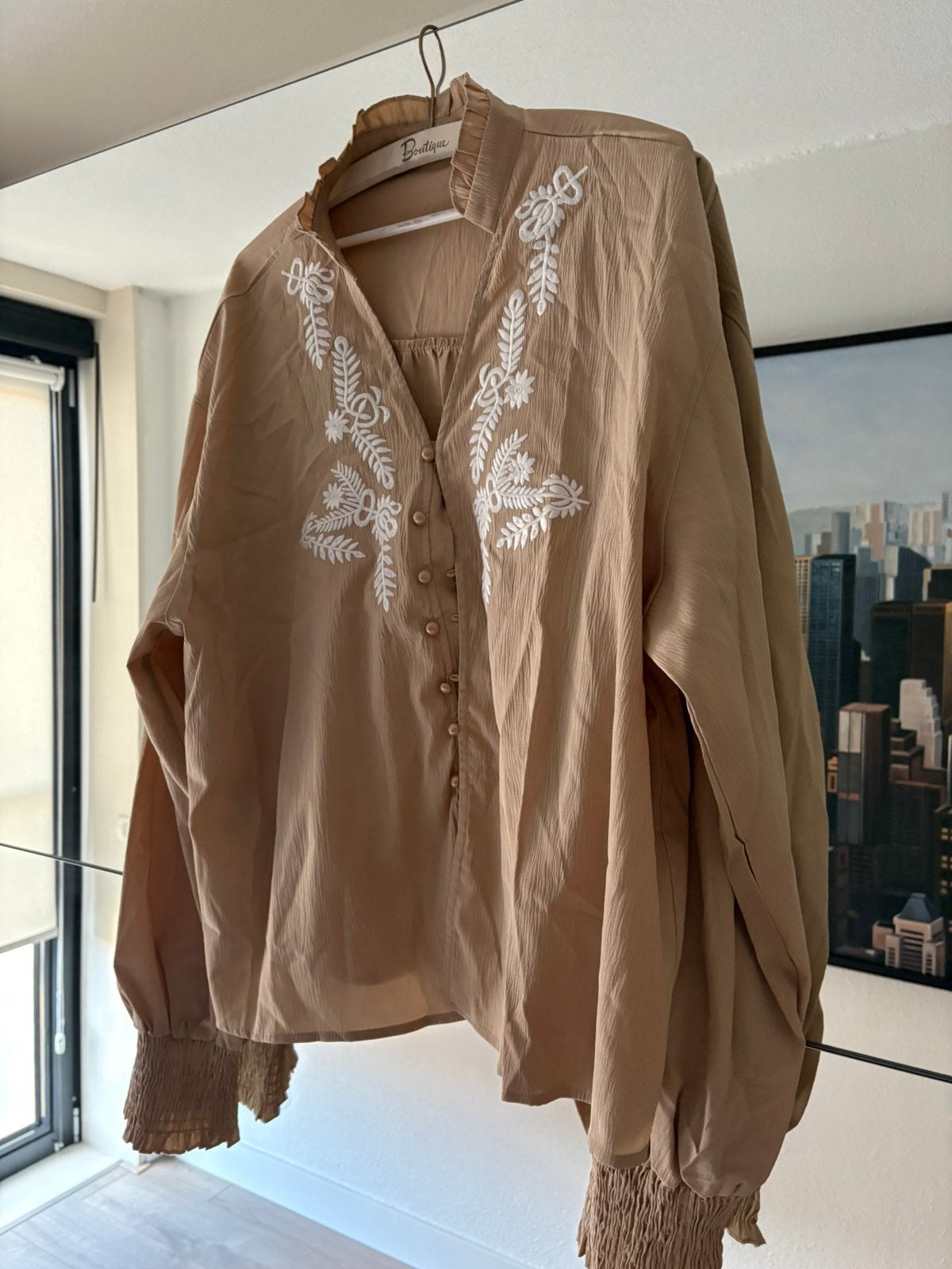 Mooie nieuwe blouse 46/48, Ophalen of Verzenden, Nieuw, Bruin, Blouse of Tuniek