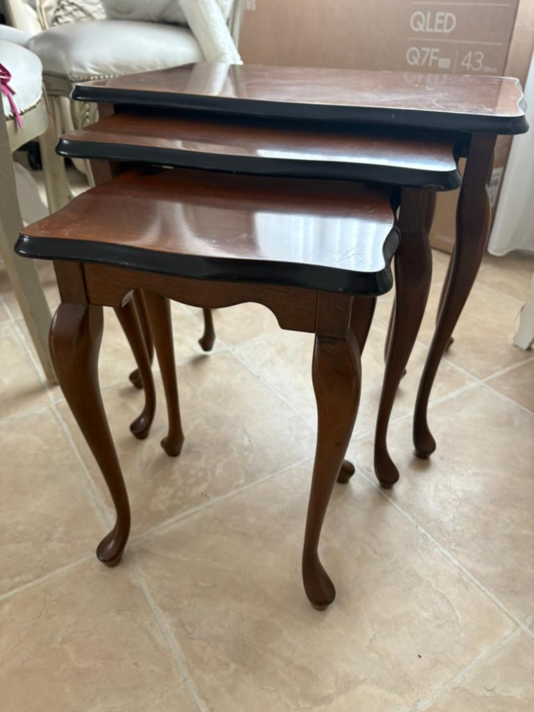 Barok Brocante Shabby Chic Bijzettafels Set, Huis en Inrichting, Tafels | Bijzettafels, Ophalen, Gebruikt, 55 tot 75 cm, Overige vormen
