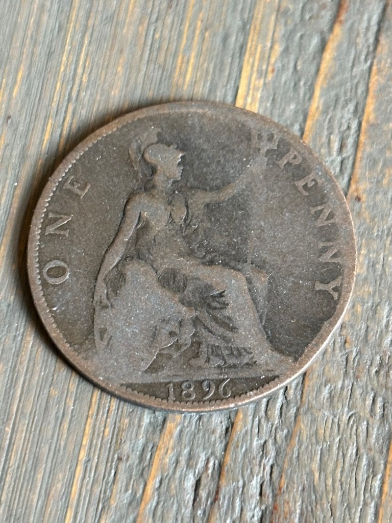 1 Penny 1896 Engeland, Postzegels en Munten, Ophalen of Verzenden, Overige landen, Losse munt