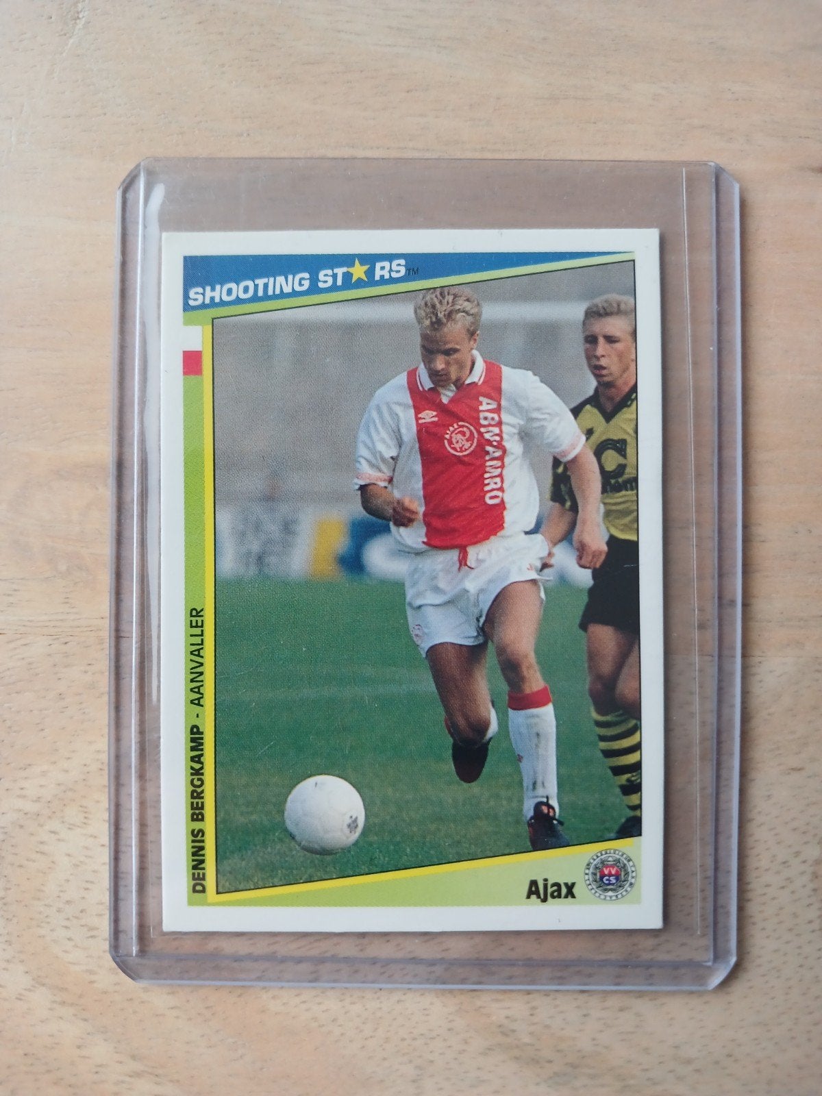 Dennis Bergkamp Ajax Merlin Shooting Stars 1992 1993, Ophalen of Verzenden, Zo goed als nieuw, Ajax, Spelerskaart