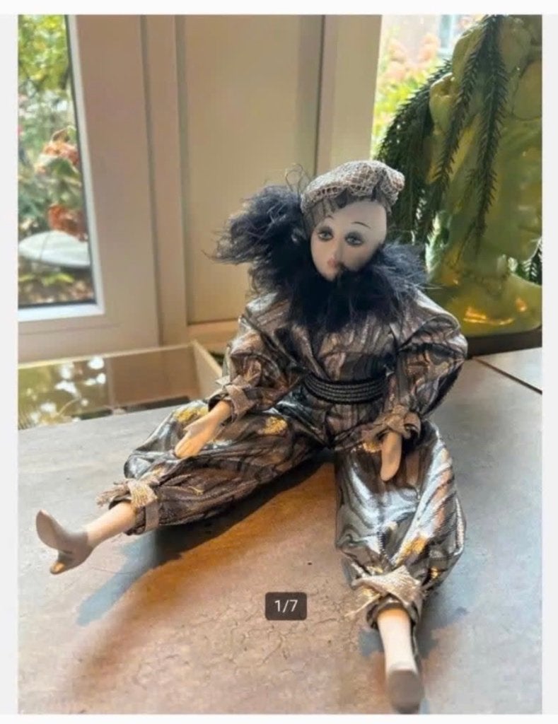 Pierrot Pop - Uniek Beeld, 39 cm, porselein, Ophalen of Verzenden, Zo goed als nieuw, X, Pop
